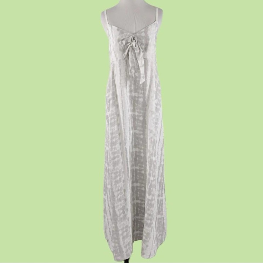 ALLEGRA MASETTI linen Dress Women's Tie Dye grey Pockets Italy adjustable straps